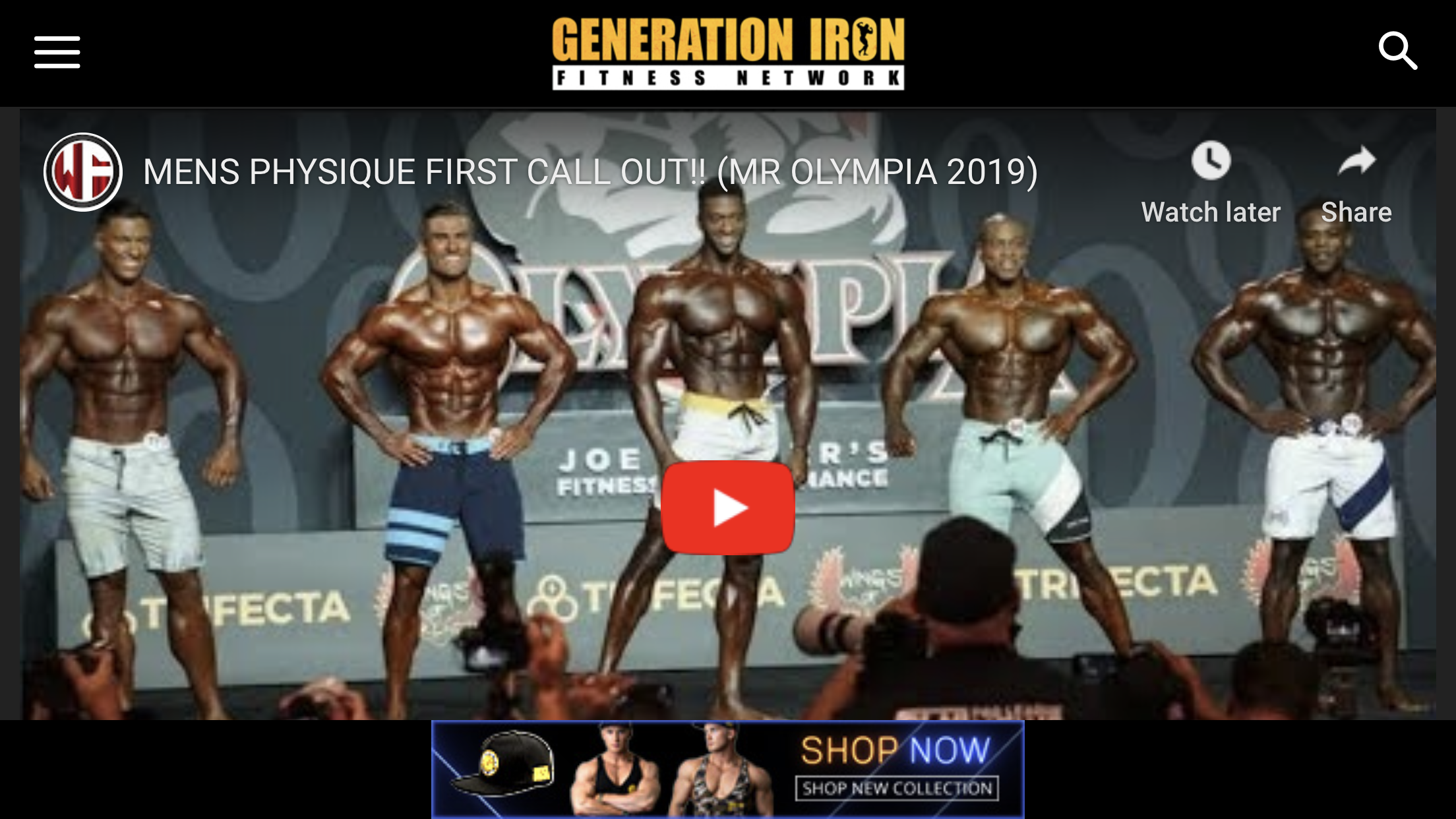 Watch the first callout from the Olympia 2019 Men’s Physique prejudging