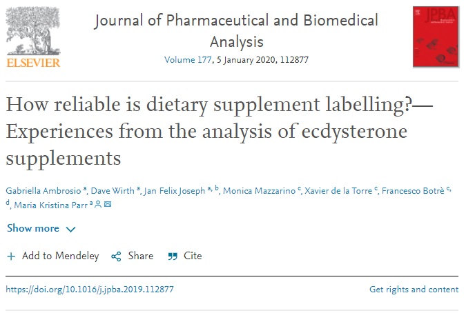 Most Beta Ecdysterone Supps Fail Tests