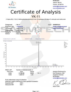 MZ Biolabs YK-11 Third Party Lab Test 2020-12-09