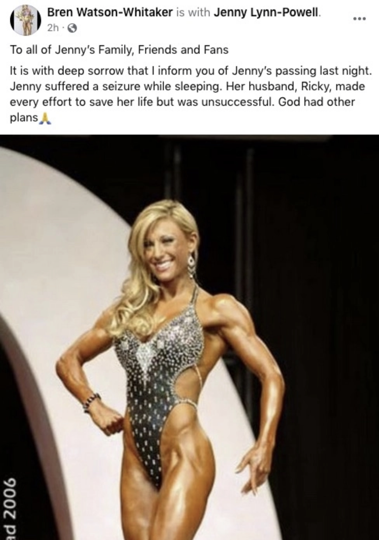 Two-Time Ms. Figure Olympia Jenny Lynn-Powell Has Passed Away