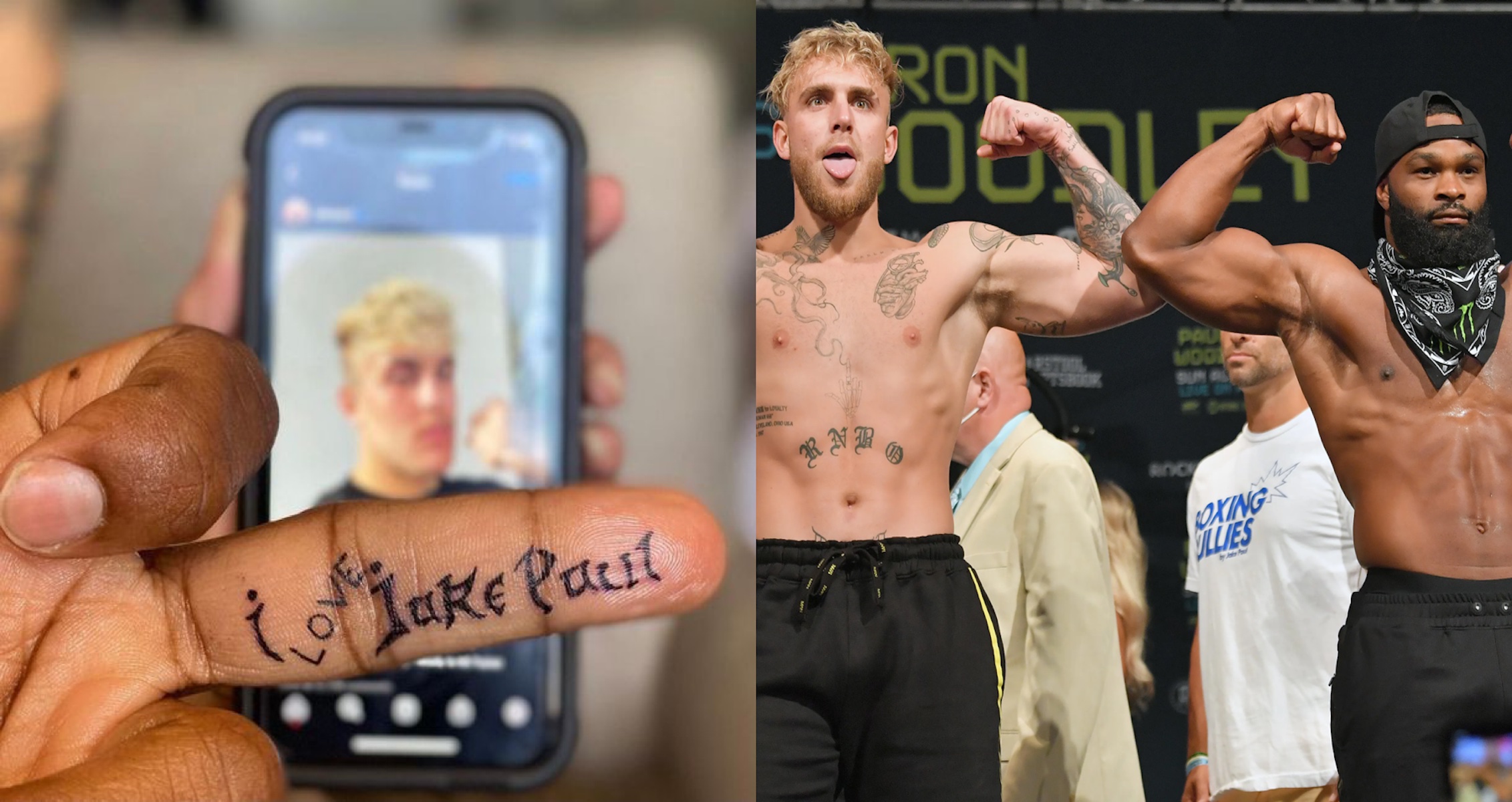 Tyron Woodley Displays ‘I Love Jake Paul’ Tattoo