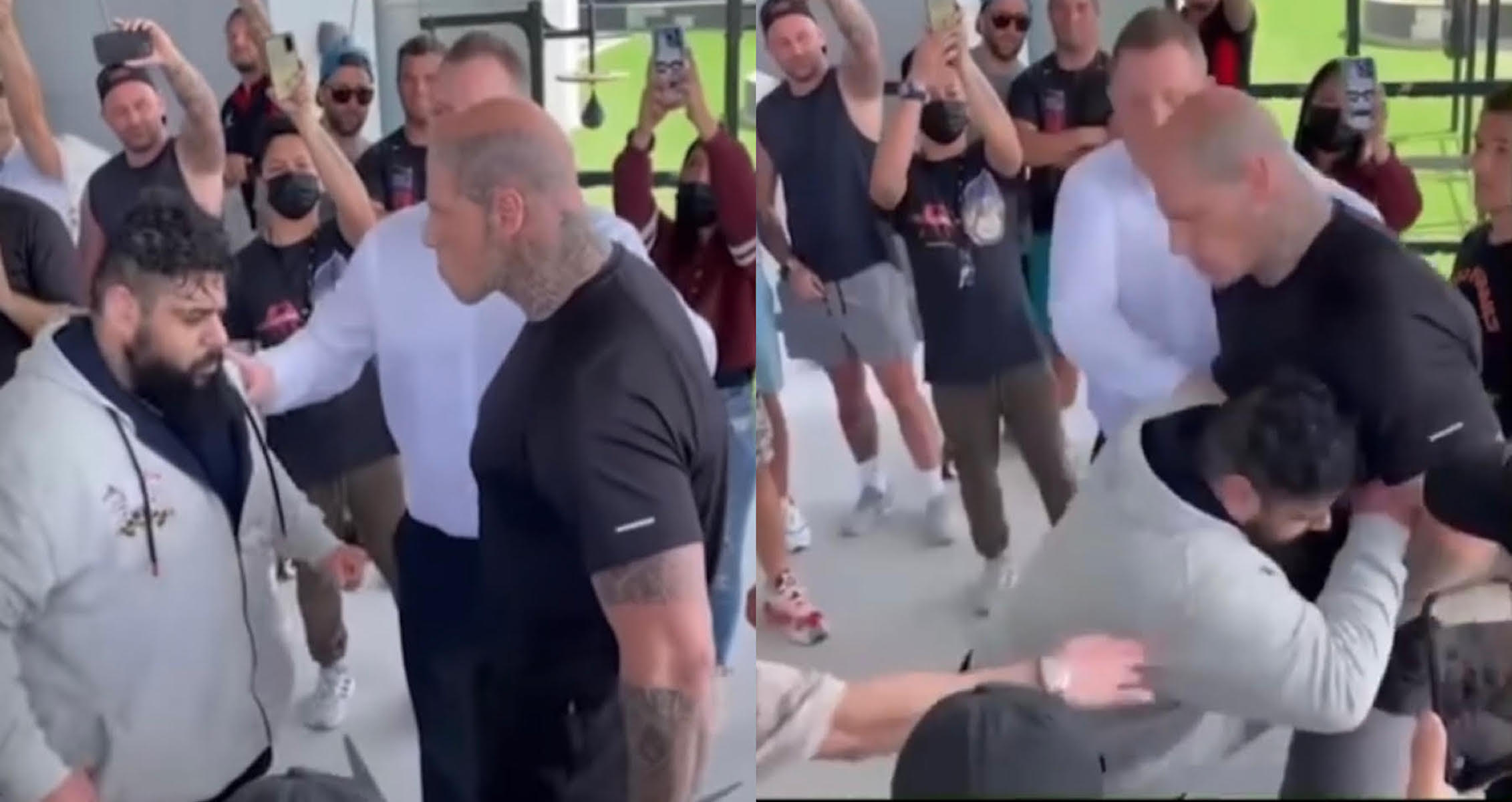 Martyn Ford And Iranian Hulk Trade Blows After Heated Exchange During Staredown