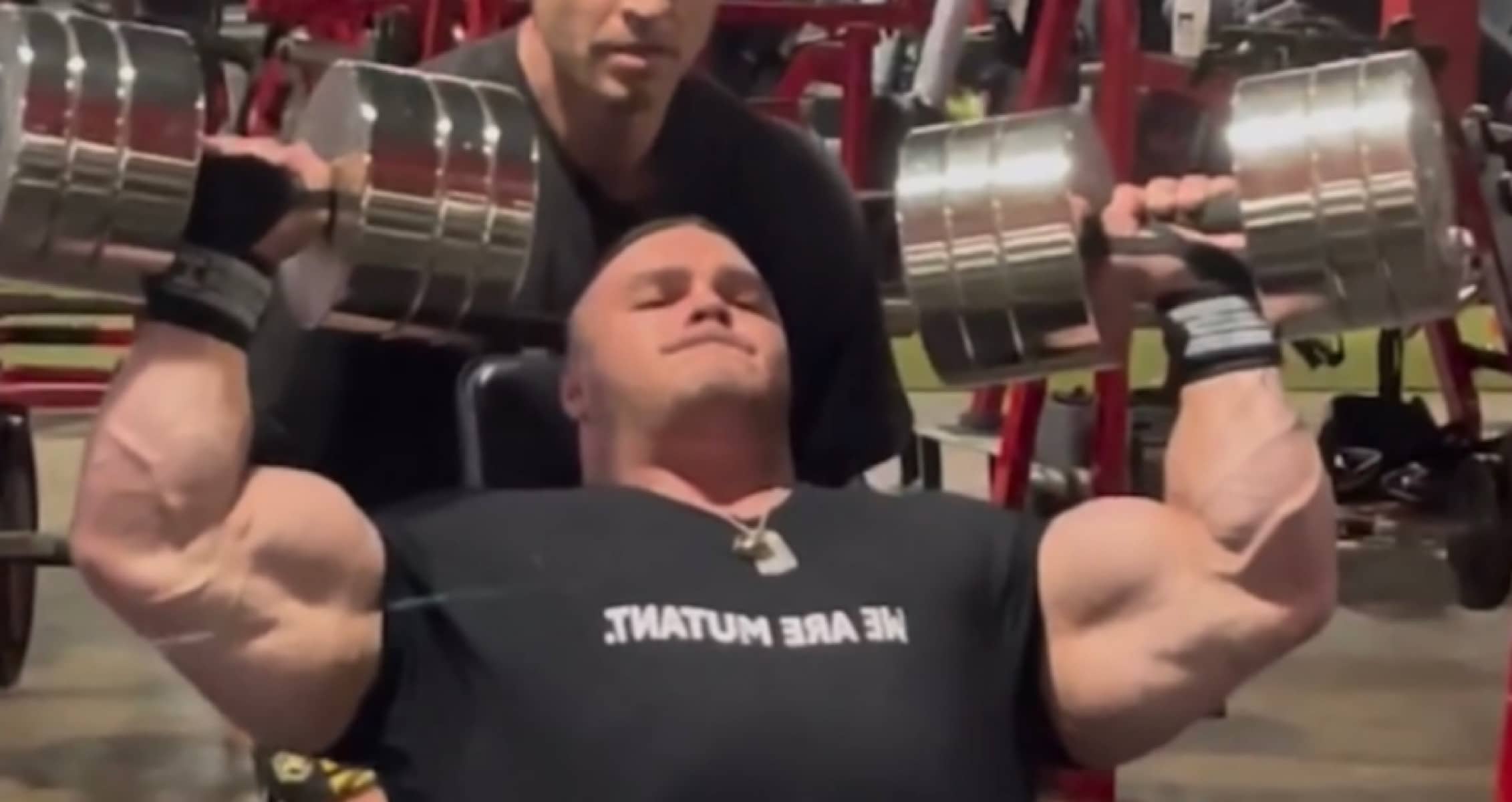 Nick Walker Does Massive 165Lb Dumbbell Shoulder Press