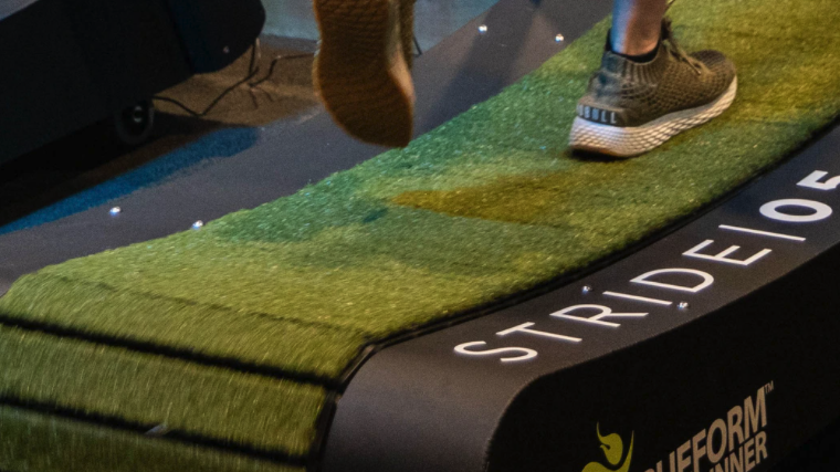 Close up of the deck on a Trueform Runner with the Green Turf Belt